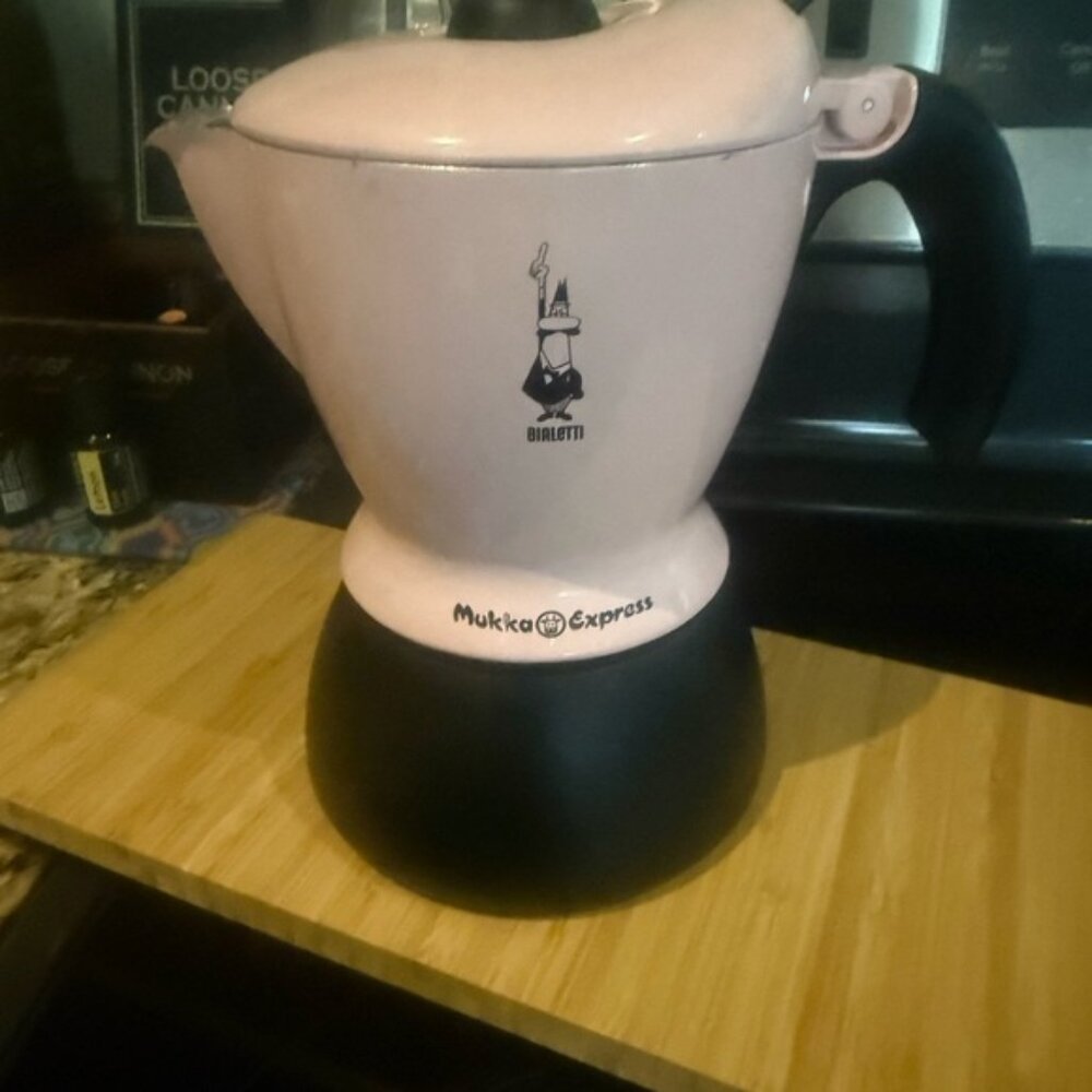 Bialetti Mukka Express Pink and Black Stovetop Espresso Maker